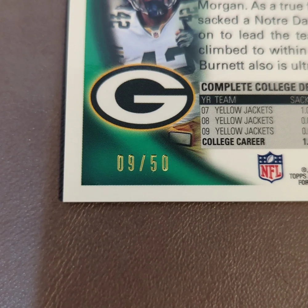Lot of 3 Morgan Burnett rookie autograph insert Green Bay Packers Topps #42